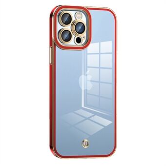 Transparent TPU Cover for iPhone 13 Pro Max 6.7 inch, Airbag Design Electroplated Back Case with Plastic Lens Film