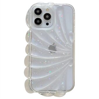 For iPhone 13 Pro Max 6.7 inch Glitter Star Epoxy Phone Case Soft TPU Sea Shell Shockproof Cover