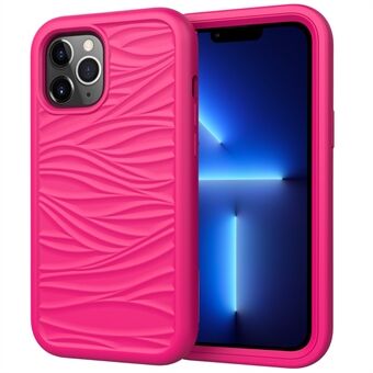 Phone Case for iPhone 13 Pro Max 6.7 inch Detachable 2-in-1 PC+Silicone Anti-Slip Wave Texture Cover