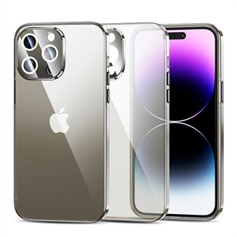 For iPhone 13 Pro Max Clear Design Phone Case TPU+PC Shockproof Cover with Camera Lens Protector