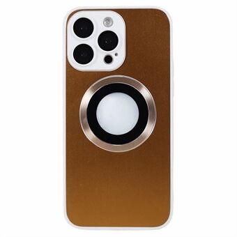 AG Matte TPU Phone Case for iPhone 13 Pro Max , Aluminum Alloy Ring Logo View Magnetic Cover with Lens Protector