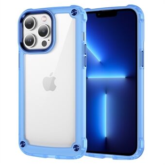 For iPhone 13 Pro Max 6.7 inch PC+TPU Clear Phone Case Alloy Lens Frame Shockproof Cover