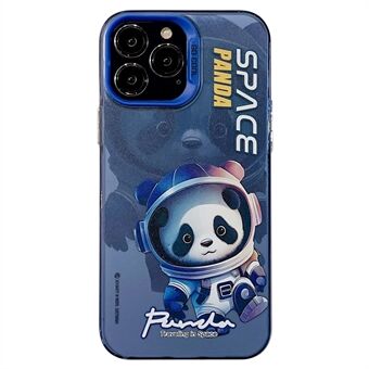 For iPhone 13 Pro Max 6.7 inch PC+TPU Panda Astronaut Colorful Pattern Printing Anti-drop Phone Cover