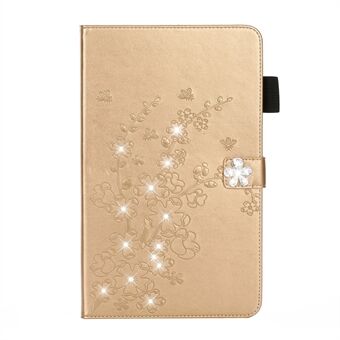 Imprint Flower Rhinestone Wallet Leather Stand Tablet Case for iPad 10.2 (2021)/(2020)/(2019)