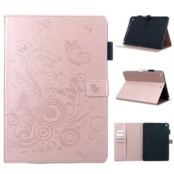 Imprint Butterfly Wallet Leather Stand Shell Tablet Cover for iPad 10.2 (2021)/(2020)/(2019)