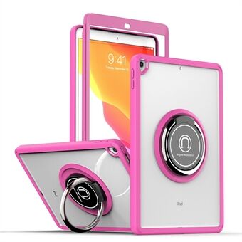 Dual-Layer Shockproof Full-Body Protective Cover with Built-in Screen Protector and Ring Kickstand for iPad 10.2 (2020)/ (2021) / (2019)