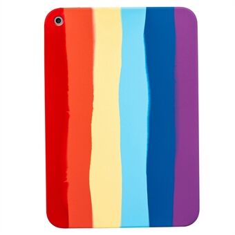 For iPad 10.2 (2020)/(2019)/(2021) Rainbow Color Slim Tablet Case Anti-scratch Liquid Silicone TPU Back Cover