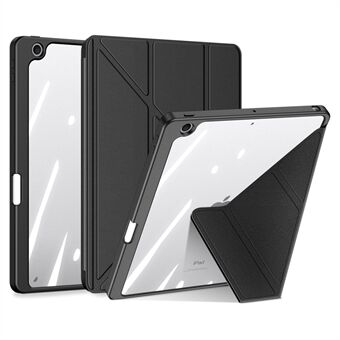 DUX DUCIS Magi Protective Case for iPad 10.2 (2019) / (2020) / (2021) V-fold Stand Anti-scratch Leather+PC+TPU Tablet Cover Support Auto Wake / Sleep