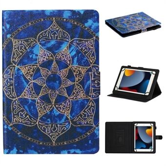 For 10-inch Tablets Pattern Printing PU Leather Folding Stand Cover with Card Slots