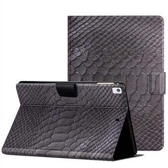 For iPad 10.2 (2021) / (2020) / (2019) Printed Crocodile Pattern PU Leather Tablet Case Folding Stand Card Holder Smart Cover Protector