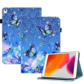 For iPad 10.2 (2021) / (2020) / (2019) Pattern Printing Tablet Case PU Leather Stand Elastic Band Protective Cover