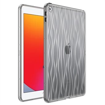 For iPad 10.2 (2019) / (2020) / (2021) Wave Texture Cover Soft TPU Transparent Tablet Protective Case