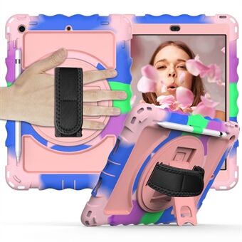 Silicone+PC Tablet Case for iPad 10.2 (2021) / (2020) / (2019) Rotating Kickstand Shockproof Tablet Cover