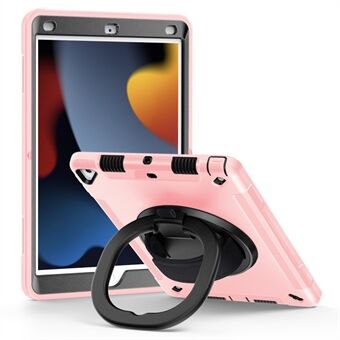 Tablet Case for iPad 10.2 (2019) / (2020) /  (2021) , PC+TPU Hand Grip Kickstand Protective Cover with PET Screen Protector