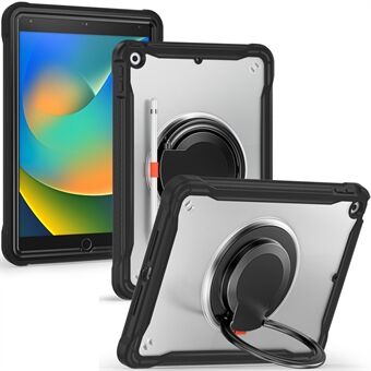 For iPad 10.2 (2019) / (2020) / (2021) PC+TPU Tablet Case Handle Grip Rotating Kickstand Cover