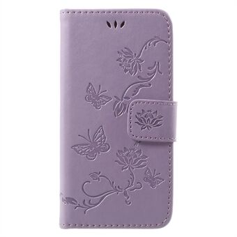 Imprint Butterfly Flower Magnetic Wallet PU Leather Stand Cover for iPhone 7/8/SE (2020)/SE (2022)