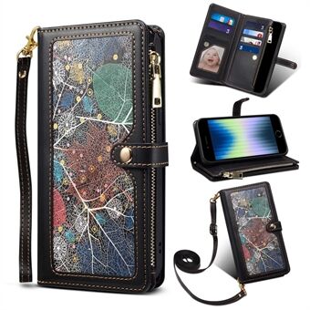 ESEBLE Galaxy Series For iPhone 6  /  7  /  8 4.7 inch  /  SE (2020) / (2022) RFID Blocking Shockproof Case Anti-Drop Leather Stand Phone Case with Zipper Wallet / Card Slots