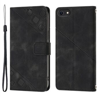 PT005 YB Imprinting Series-6 Leather Case for iPhone 7 / 8 / SE (2020) / SE (2022) Anti-scratch Flip Stand Wallet Cover