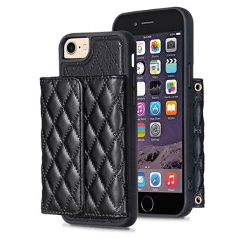 BF23-Style Kickstand Case for iPhone 6 / 6s / 7 / 8 / SE (2020) / SE (2022) Card Holder Leather+TPU Phone Cover