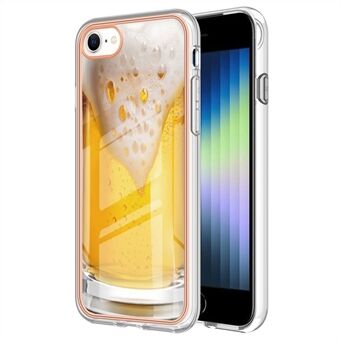 YB IMD Series-19 Style D for iPhone 7 / 8 / SE (2020) / SE (2022) IMD Phone Case Electroplating Pattern Printing 2.0mm TPU Cover