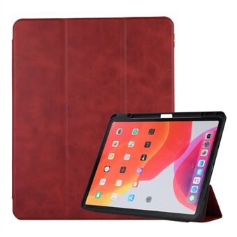 For iPad Pro 11-inch (2021)/(2020)/(2018)/iPad Air (2020)/(2022) Texture PU Leather Pen Slot Case Trifold Stand Auto Wake/Sleep Tablet Shell Cover