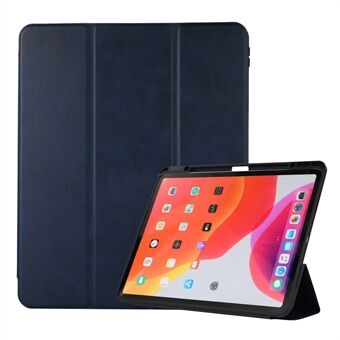 For iPad Pro 11-inch (2021)/(2020)/(2018)/iPad Air (2020)/(2022) Texture PU Leather Pen Slot Case Trifold Stand Auto Wake/Sleep Tablet Shell Cover