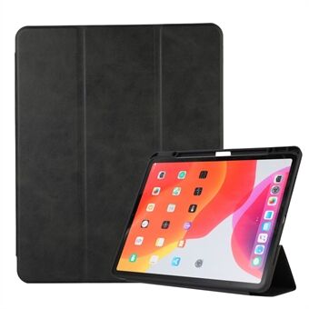 For iPad Pro 11-inch (2021)/(2020)/(2018)/iPad Air (2020)/(2022) Texture PU Leather Pen Slot Case Trifold Stand Auto Wake/Sleep Tablet Shell Cover