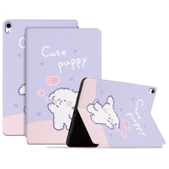 For iPad Air (2022)/(2020) Scratch Resistant Case with Stand Auto Wake/Sleep Tablet Case Cartoon Pattern Printed PU Leather Cover