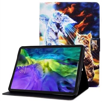 For iPad Pro 11-inch (2018) / (2020) / Air (2020) / (2022) PU Leather Stand Cover Pattern Printing Card Slots Magnetic Closure Protective Case