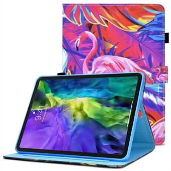 For iPad Pro 11-inch (2018) / (2020) / Air (2020) / (2022) Pattern Printing Tablet Case Stitching PU Leather Card Slots Stand Cover with Pencil Holder