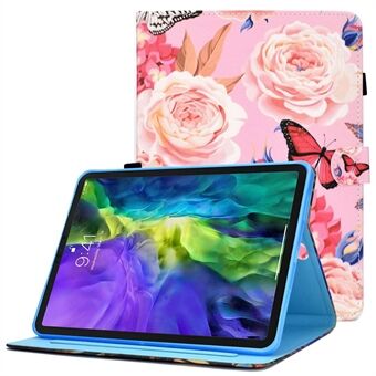 For iPad Pro 11-inch (2018) / (2020) / Air (2020) / (2022) PU Leather Stand Folio Protective Cover Card Slots Pattern Printing Stitching Stand Case