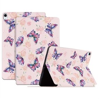 For iPad Air (2020) / Air (2022) Anti-drop Folio Flip Cover Butterfly Printed Protective Tablet Case with Stand