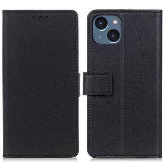 Textured PU Leather Phone Cover for iPhone 14 6.1 inch, Drop-proof Flip Stand Wallet Card Holder Protective Cellphone Shell