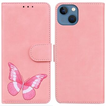 For iPhone 14 6.1 inch Butterfly Pattern Printing Magnetic Book Wallet Case Skin-touch Feeling PU Leather Stand Flip Cover