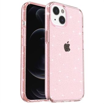 Shiny Glittery Powder Phone Case for iPhone 14 6.1 inch, Shockproof Soft TPU + Hard PC Protective Cover