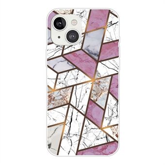 For iPhone 14 6.1 inch A Style Marble Pattern Case IMD Soft TPU Drop Protective Cover Shell