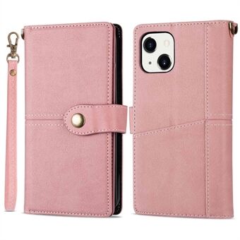 For iPhone 14 6.1 inch Multiple Card Slots Wallet Retro Style PU Leather Phone Case Supporting Stand Cell Phone Shell