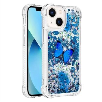 For iPhone 14 6.1 inch Protective Case YB Quicksand Series-2 Glittery Soft TPU Case Pattern Printing Shockproof Phone Cover