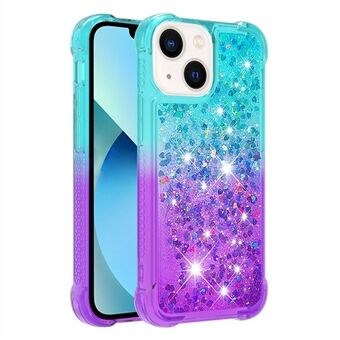 YB Quicksand Series-3 for iPhone 14 6.1 inch Gradient Color Floating Sequins TPU Case Quicksand Phone Protective Cover