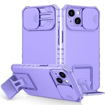 For iPhone 14 6.1 inch Dustproof Mobile Phone Cover Kickstand PC + TPU Slide Camera Protection Anti-scratch Phone Case