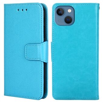 For iPhone 14 6.1 inch Textured PU Leather Anti-scratch Phone Case Drop-proof Stand Wallet Cover