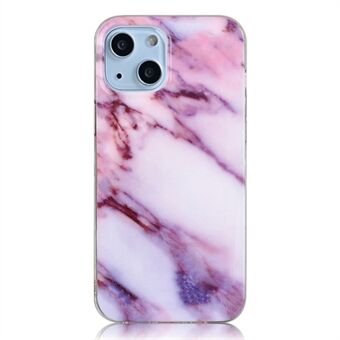 Anti-scratch Phone Case for iPhone 14 6.1 inch,  IMD Marble Pattern Flexible TPU Back Cover Shell