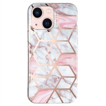 For iPhone 14 6.1 inch TPU Phone Case Electroplating Splicing Marble Pattern Phone Cover