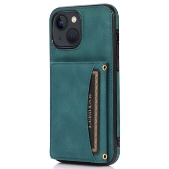 For iPhone 14 6.1 inch Mobile Phone Case Foldable Wallet Design Leather Coated TPU Back Cover