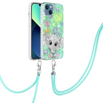 YB IMD Series-15 for iPhone 14 6.1 inch Airbag Protection TPU Phone Case 2.0mm Dual Layer IMD IML Back Cover with Lanyard - BK009