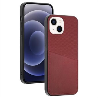 Phone Back Cover For iPhone 14 6.1 inch, Cowhide Leather Coated TPU + PC Scratch-resistant Protective Phone Case