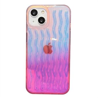 Cell Phone Case for iPhone 14 6.1 inch, Wave Texture Gradient Color Anti-scratch PC + TPU Phone Cover