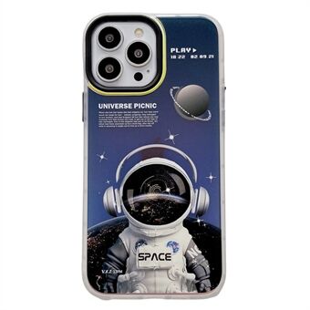 Laser Phone Case for iPhone 14 6.1 inch, Anti-fall Astronaut Spaceman Pattern Hard PC Mobile Phone Back Cover