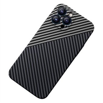 For iPhone 14 6.1 inch Carbon Fiber Texture Anti-wear Back Cover Anti-fall Matte Precise Cutout Cell Phone Case