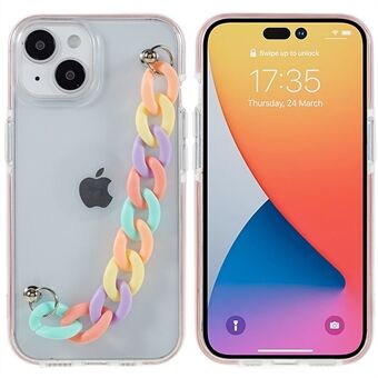 Protective Case for iPhone 14 6.1 inch Dual Color TPU Phone Case with Strap Anti-drop Phone Cover